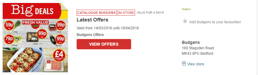 Budgens Bedford Offers and Coupons
