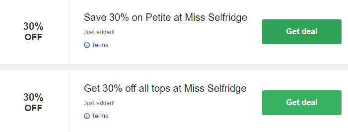 Miss Selfridge Bedford Offers and Coupons