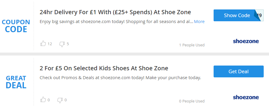 Shoe Zone Bedford Offers and Coupons