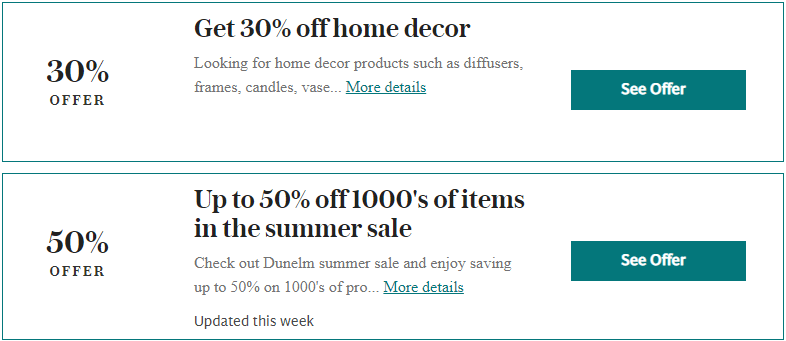 Dunelm Dunstable Offers and Coupons